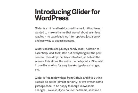 Free WordPress themes - Glider